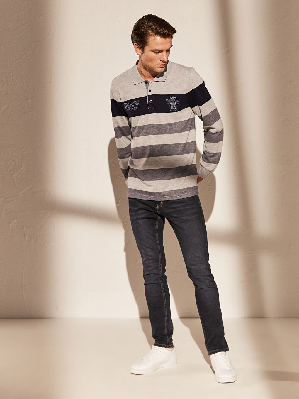 Gri Penye Erkek Tişört-3