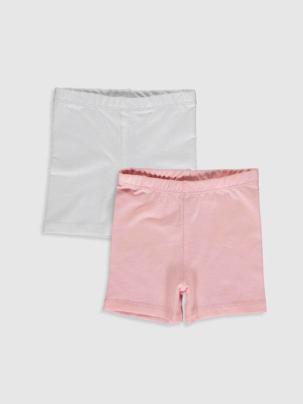 Shorts Bébé Fille Basiques en Coton à Taille Élastique Lot de 2-1