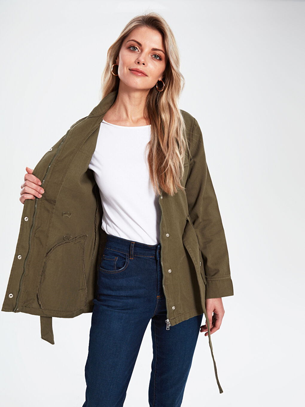 Пальто Женское Приталенное Длинное С Рукавом Монте Из Масла С Поясом-2