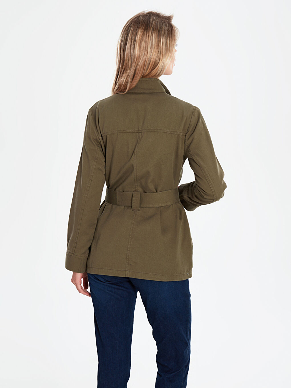 Пальто Женское Приталенное Длинное С Рукавом Монте Из Масла С Поясом-4