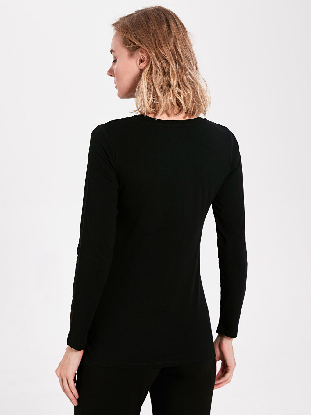 Siyah Hamile Slogan Baskılı Pamuklu Tişört-3