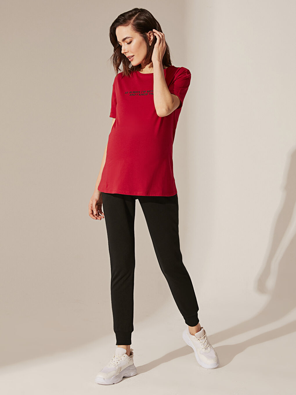 LCWAIKIKI Maternity Pregnant Tracksuit Bottom With Elastic Waist Belly Panel -0S4305Z8-CVL
