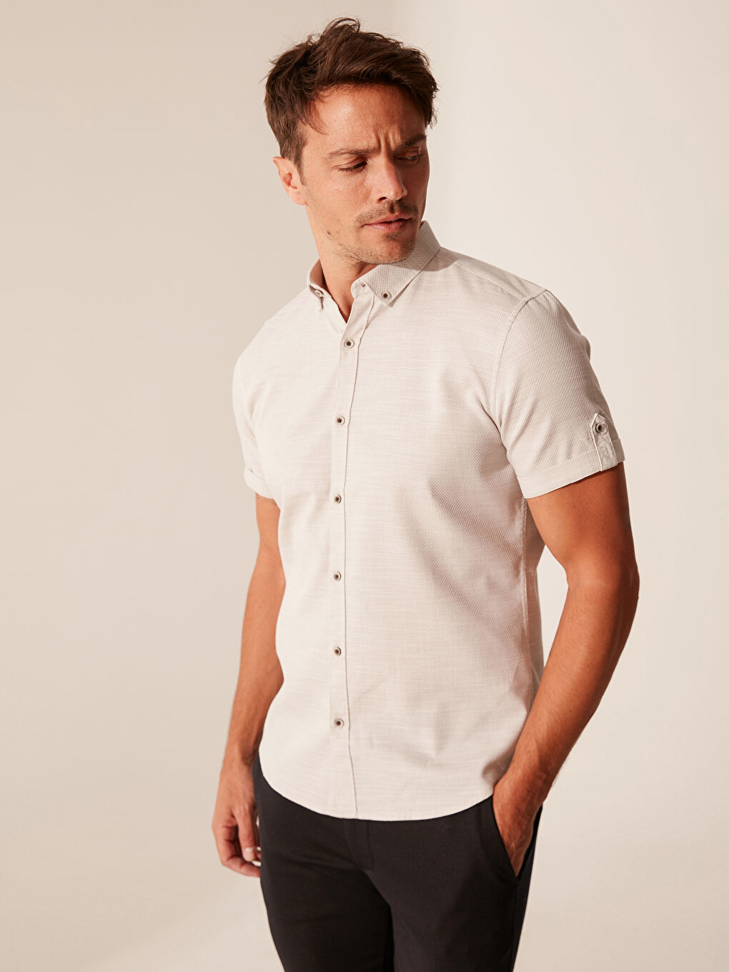 Сорочка Слім Фіт Твіл Короткий Рукав