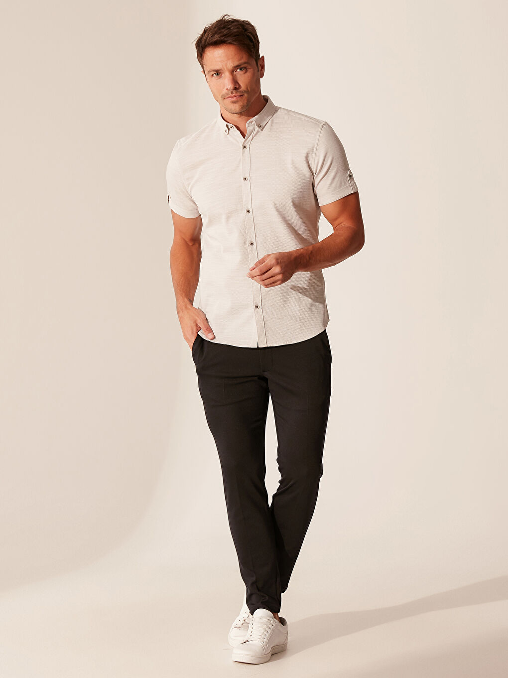Сорочка Слім Фіт Твіл Короткий Рукав-3