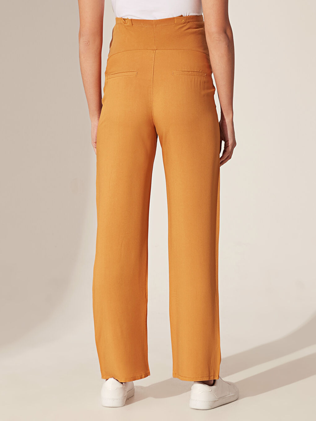 Bej Karın Panelli Standart Fit Hamile Pantolon-2