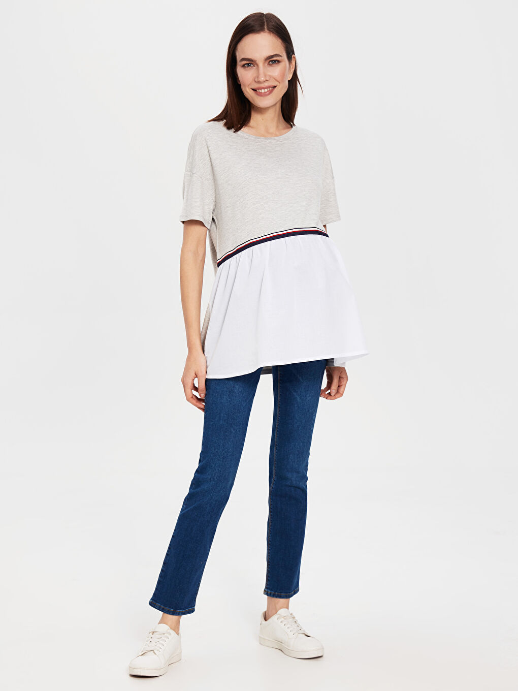 İndigo Standart Fit Hamile Jean Pantolon-1