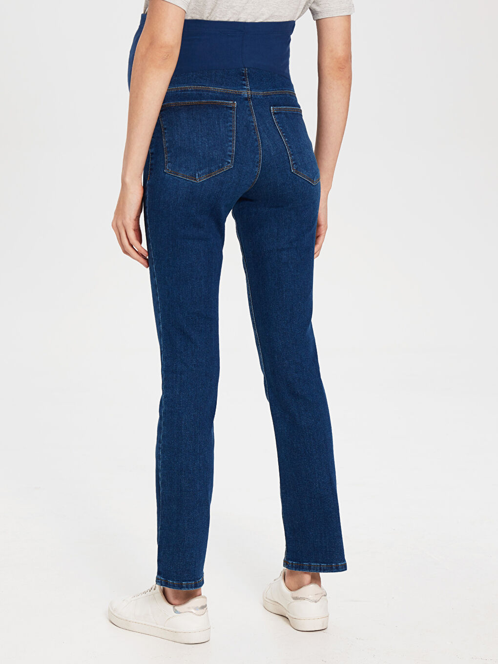 İndigo Standart Fit Hamile Jean Pantolon-5