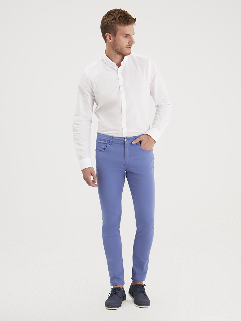Pantalon chino Bleu Homme-1