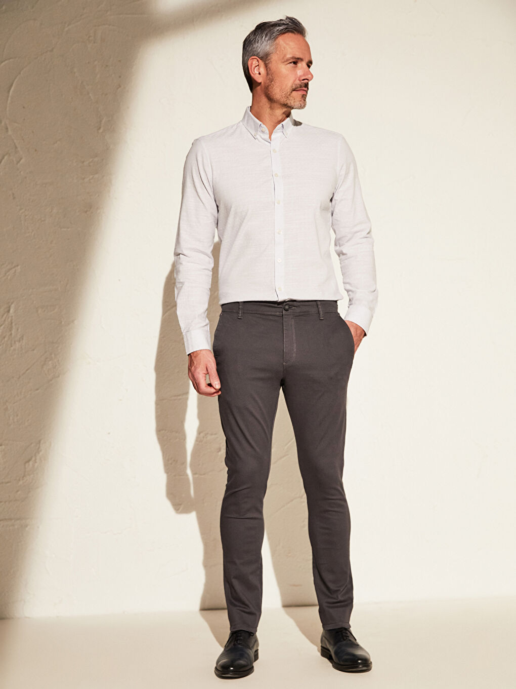 Extra Slim Fit Gabardine Chino Trousers