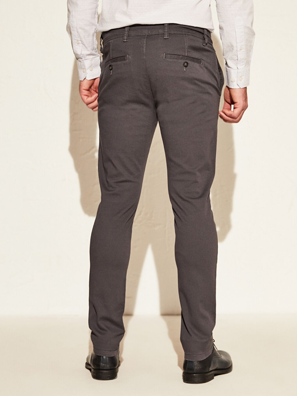 Extra Slim Fit Gabardine Chino Trousers-3