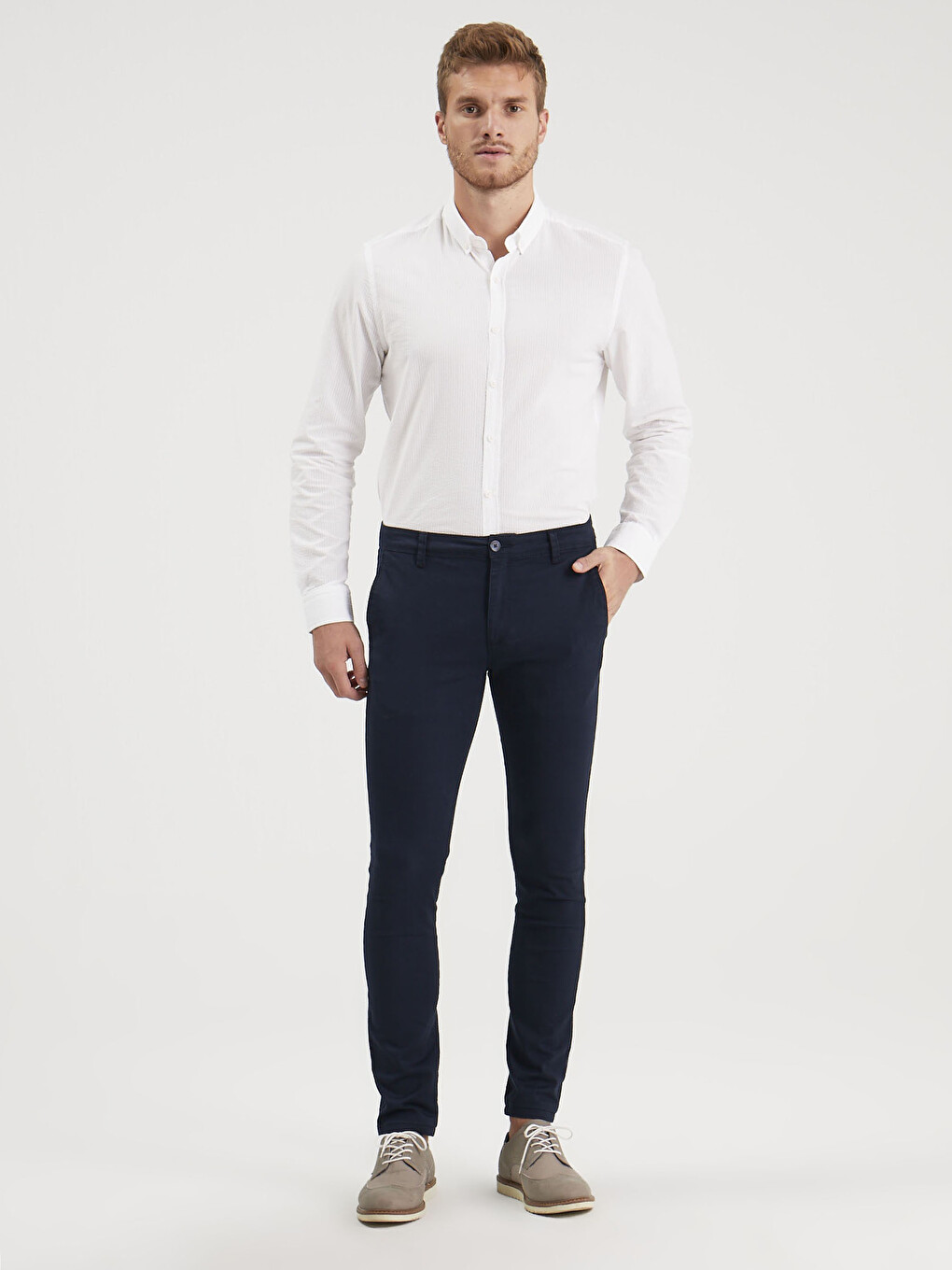 Pantaloni Chino Gabardină Extra Slim Fit