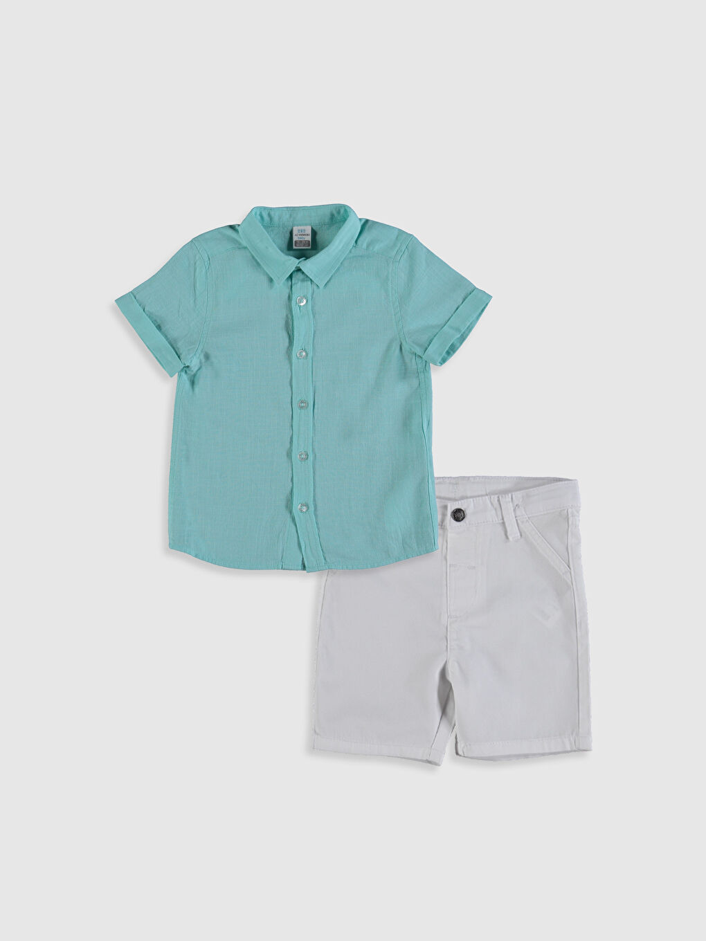 Turkuaz Kısa Kollu Erkek Bebek Takım
