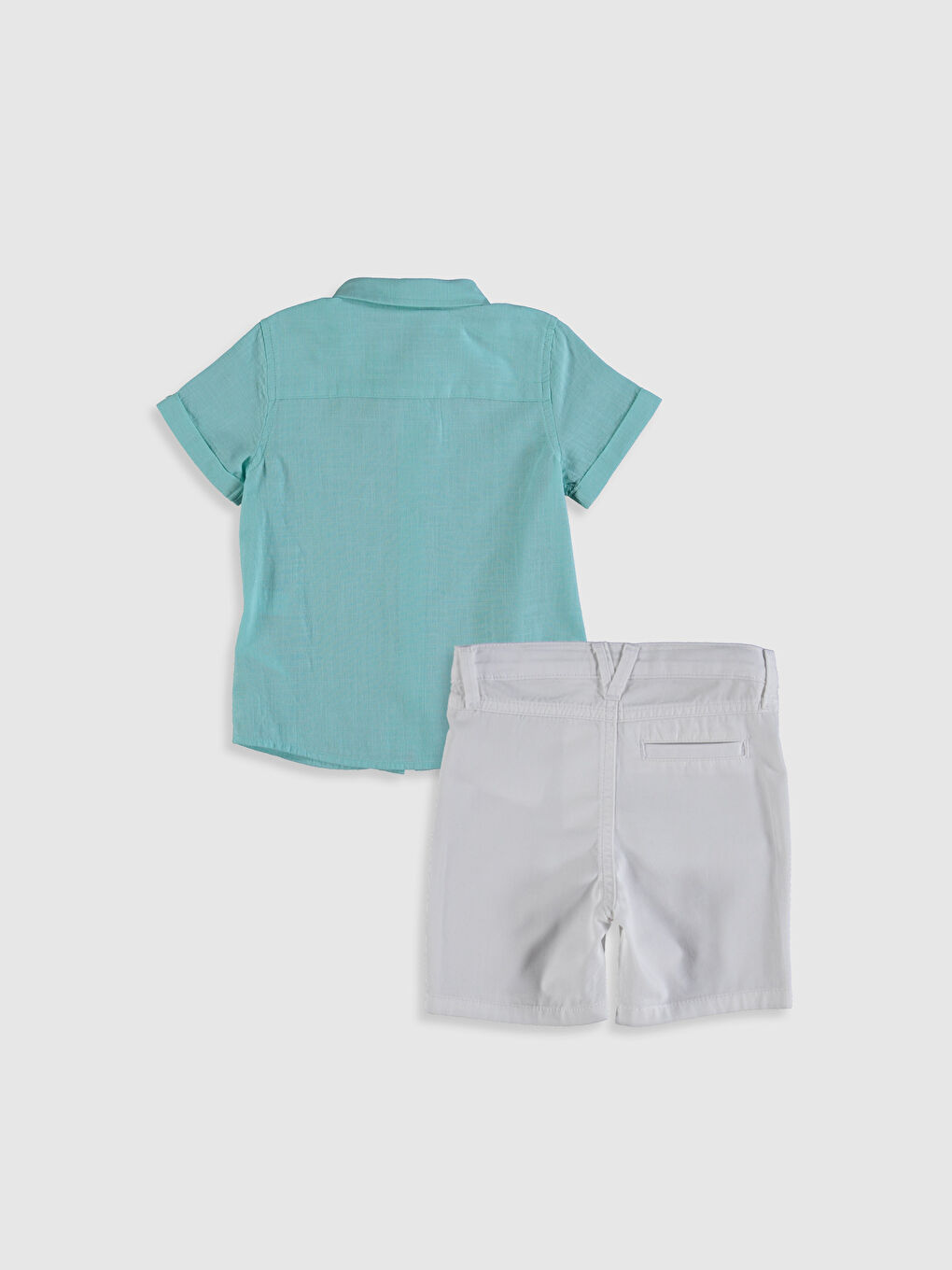 Turkuaz Kısa Kollu Erkek Bebek Takım-1