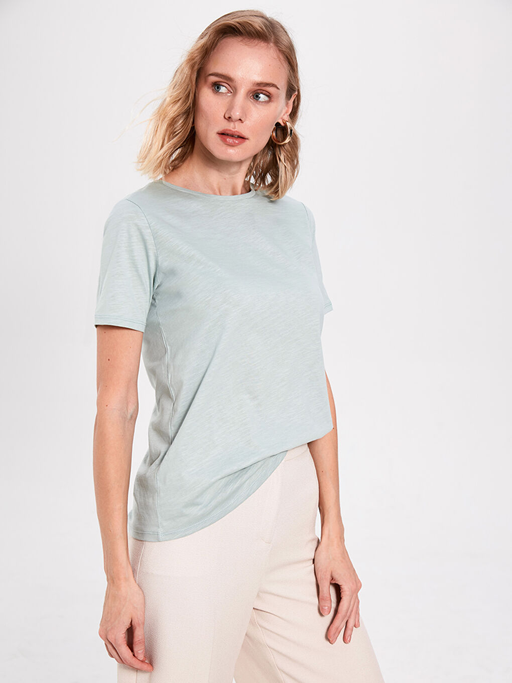 Plain Basic Cotton T-Shirt-5