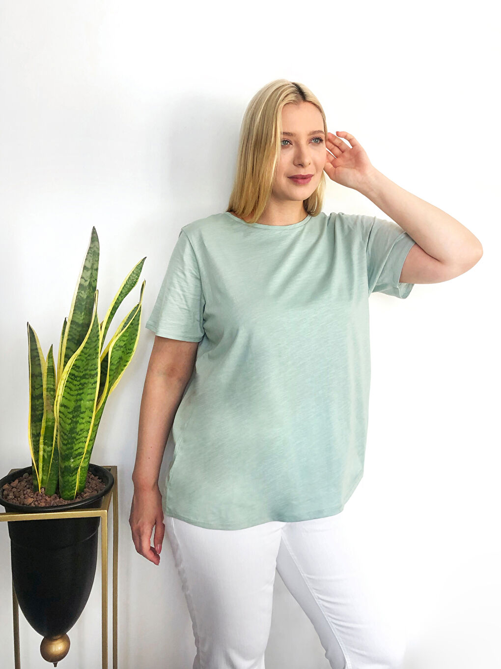 Plain Basic Cotton T-Shirt-6