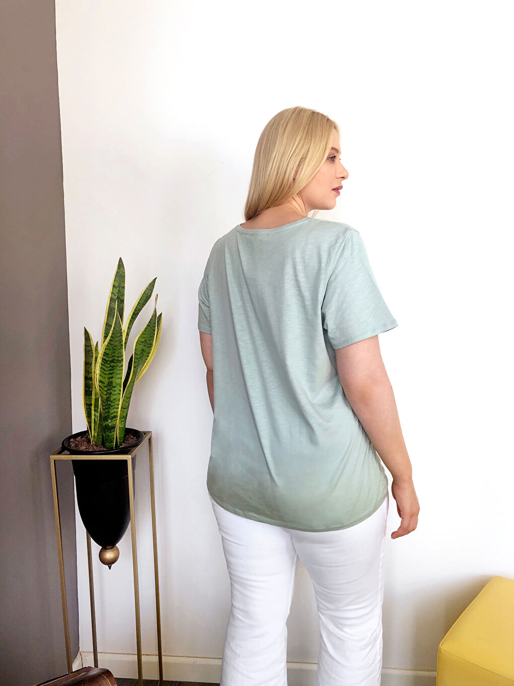 Plain Basic Cotton T-Shirt-4