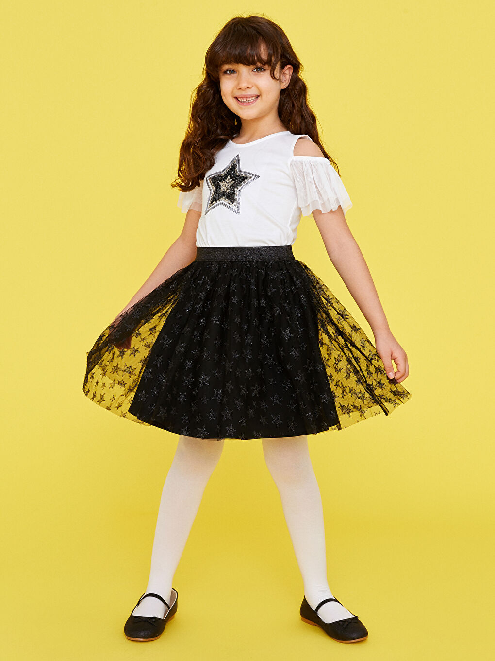 Jupe Fille Imprimée à Taille Élastiquée-2