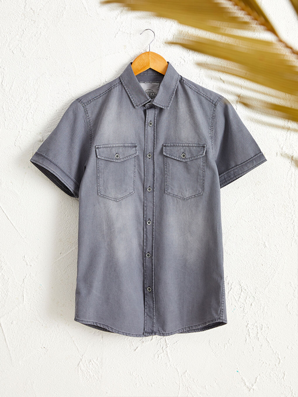 LCW Jeans Slim Fit Short Sleeve Jean Shirt -0S5090Z8-GRD