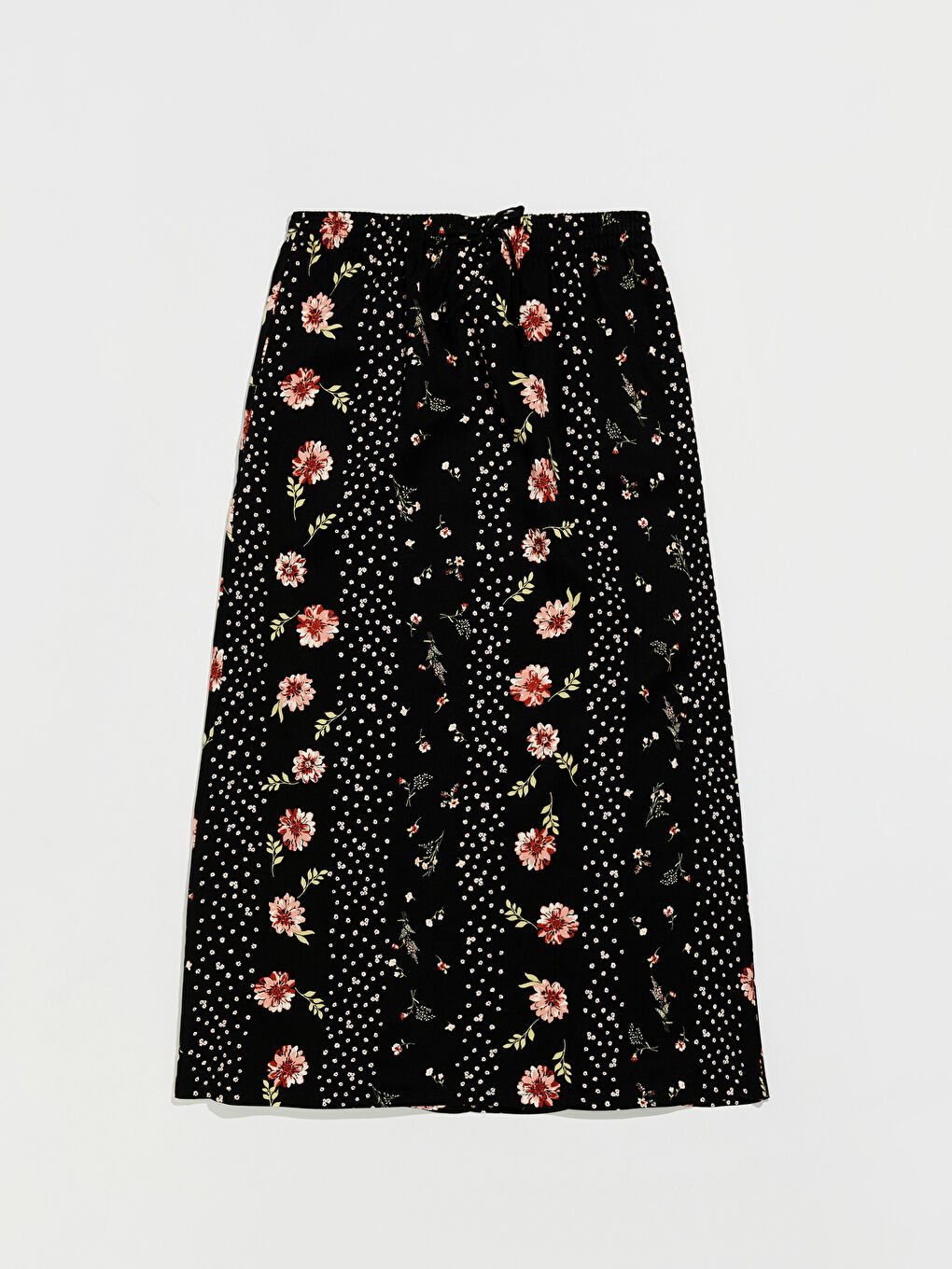 Jupe Longue en Viscose à Taille Élastique et Motifs