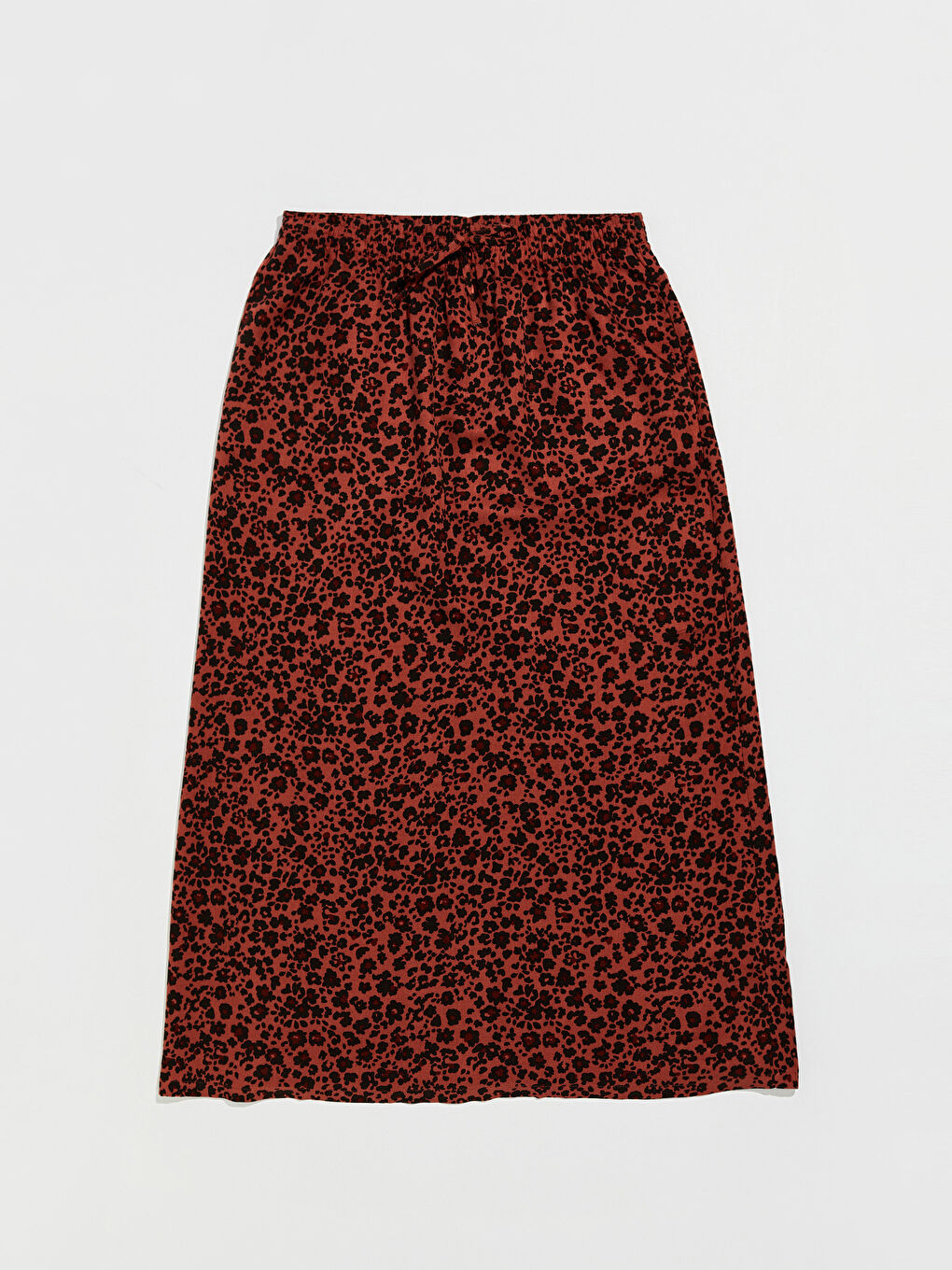 Jupe Longue en Viscose à Taille Élastique et Motifs