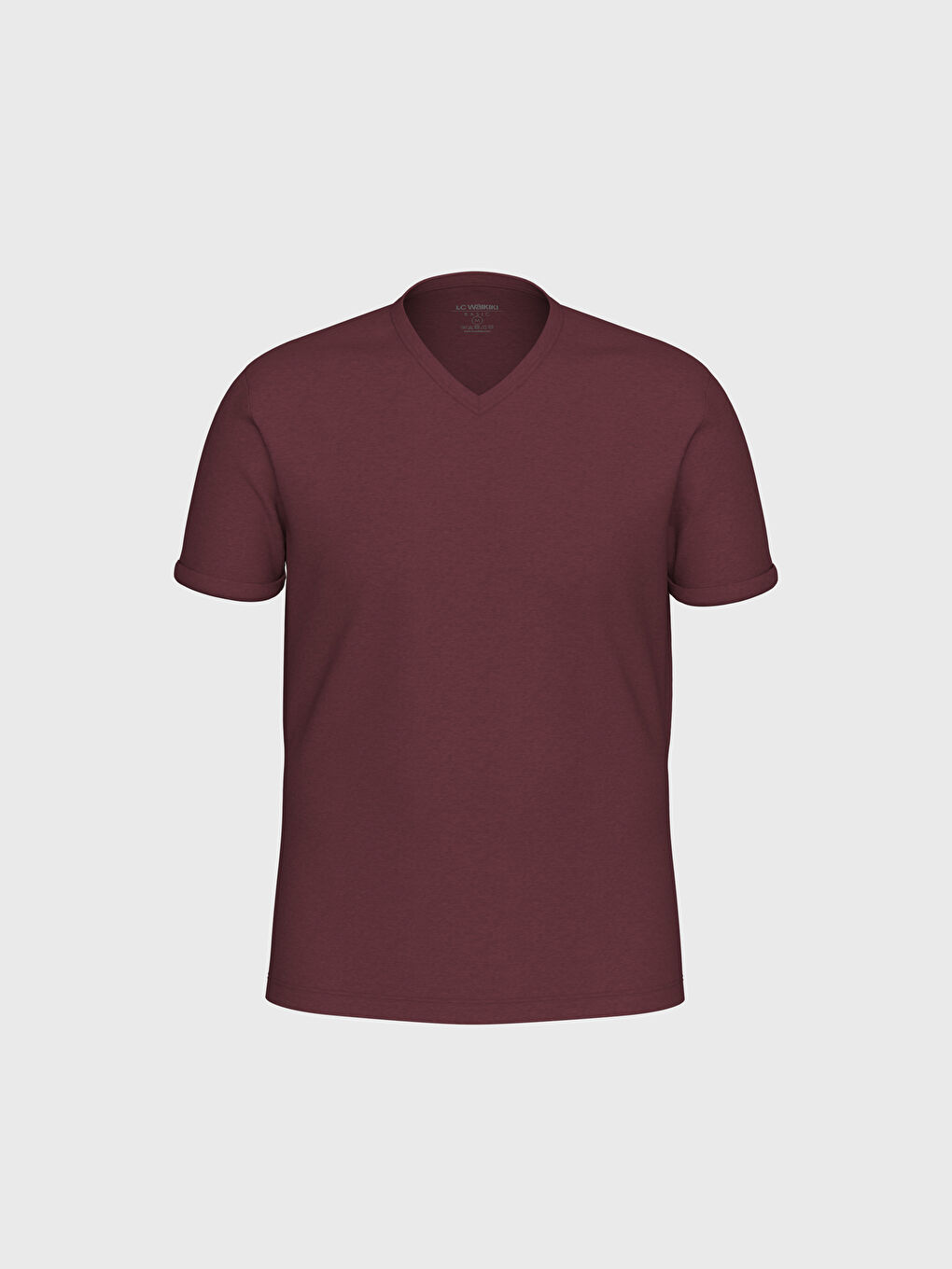 Pembe V Yaka Basic Kısa Kollu Tişört-1