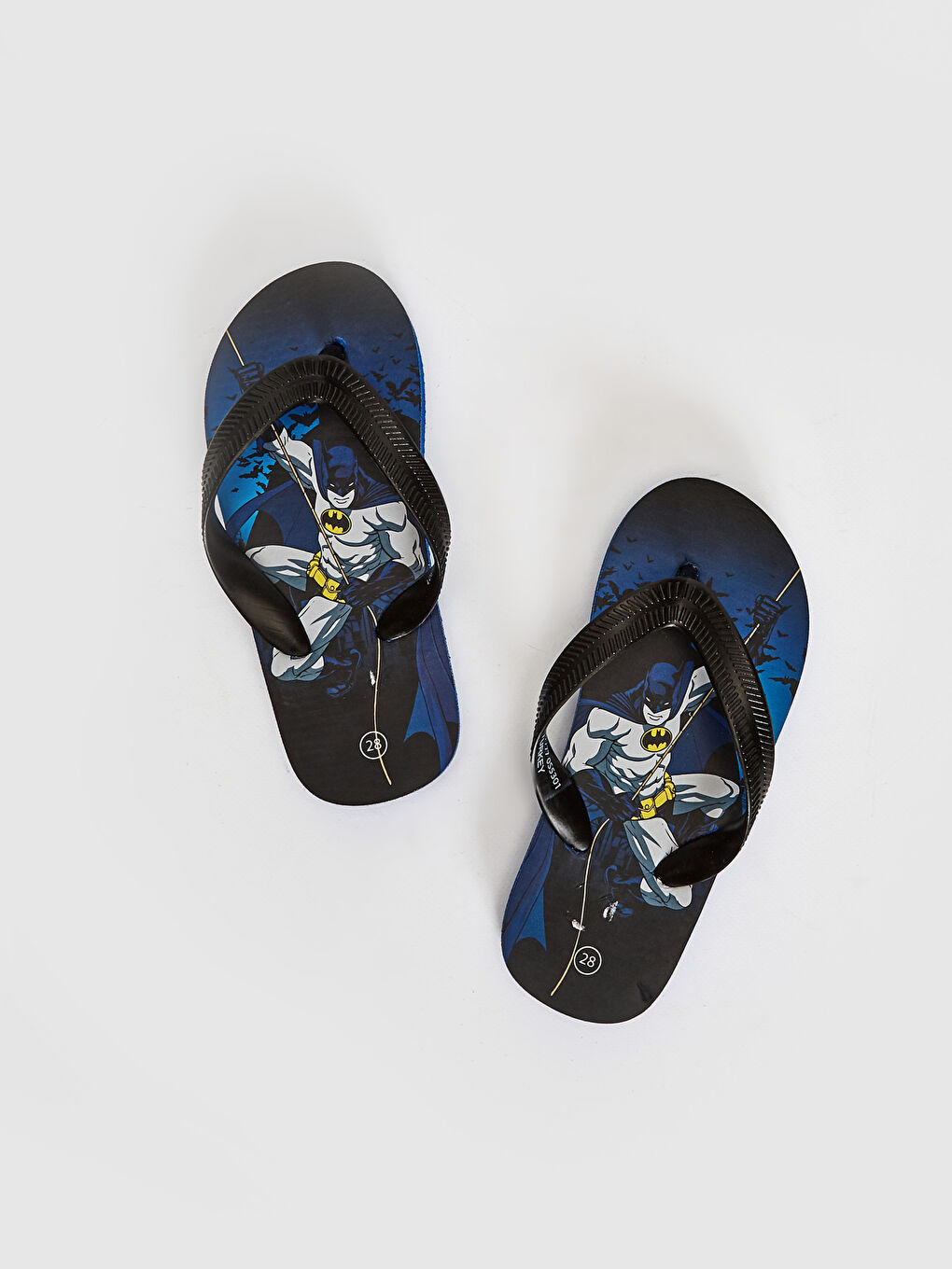 Siyah Batman Lisanslı Erkek Çocuk Parmak Arası Plaj Terliği