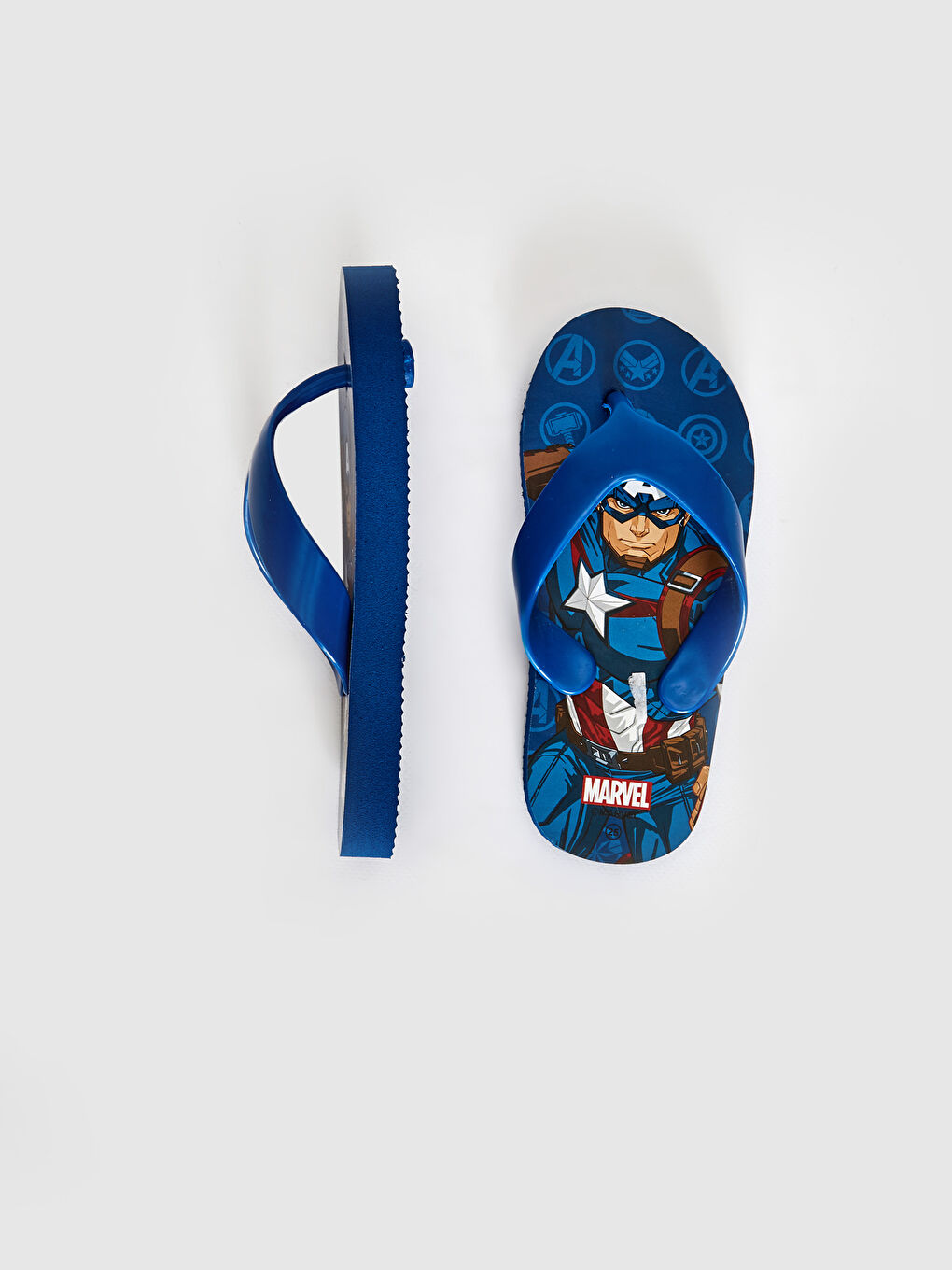 Lacivert Avengers Lisanslı Parmak Arası Erkek Çocuk Plaj Terliği-1