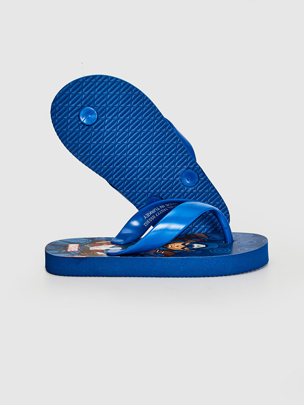 Lacivert Avengers Lisanslı Parmak Arası Erkek Çocuk Plaj Terliği-3