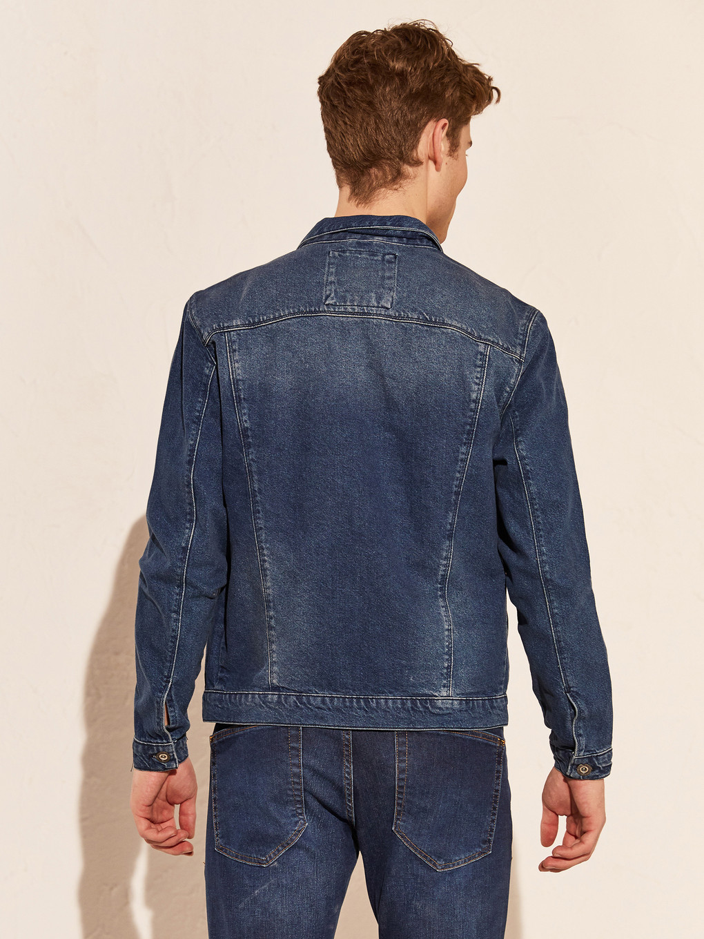 İndigo Standart Kalıp Erkek Jean Ceket-4
