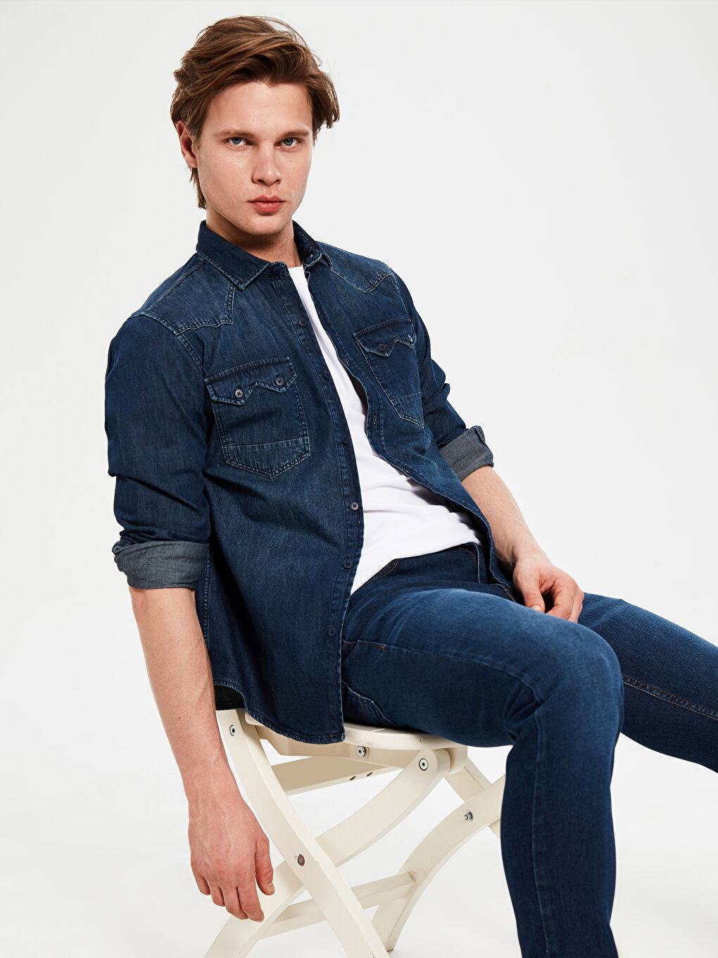 Slim Fit Men's Jean Shirt