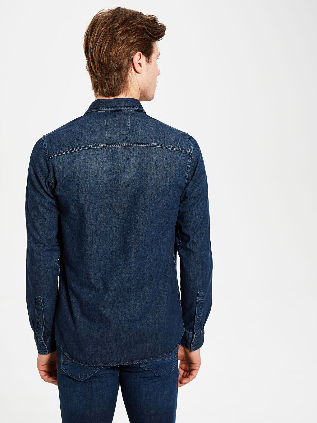 Slim Fit Men's Jean Shirt-2