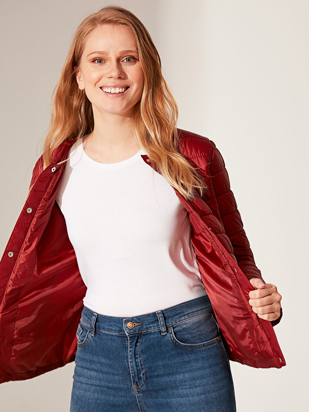 Женский пуховик с длинным рукавом-1