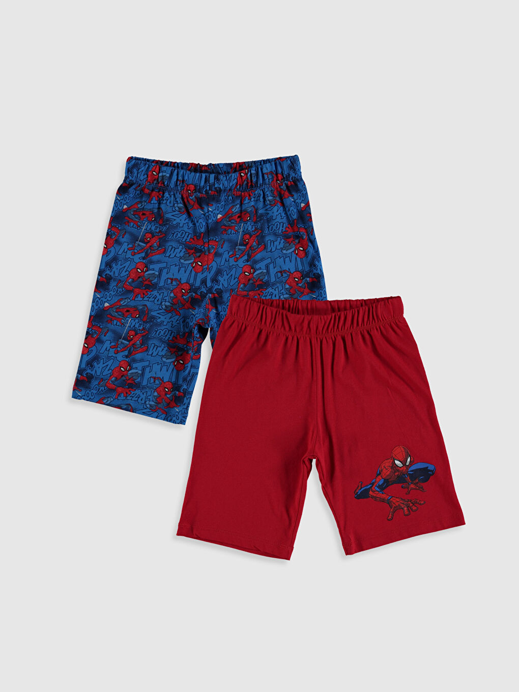 Bas De Pyjama Court Garçon Spiderman En Coton Imprimé À Taille Élastique 2 Pièces-1