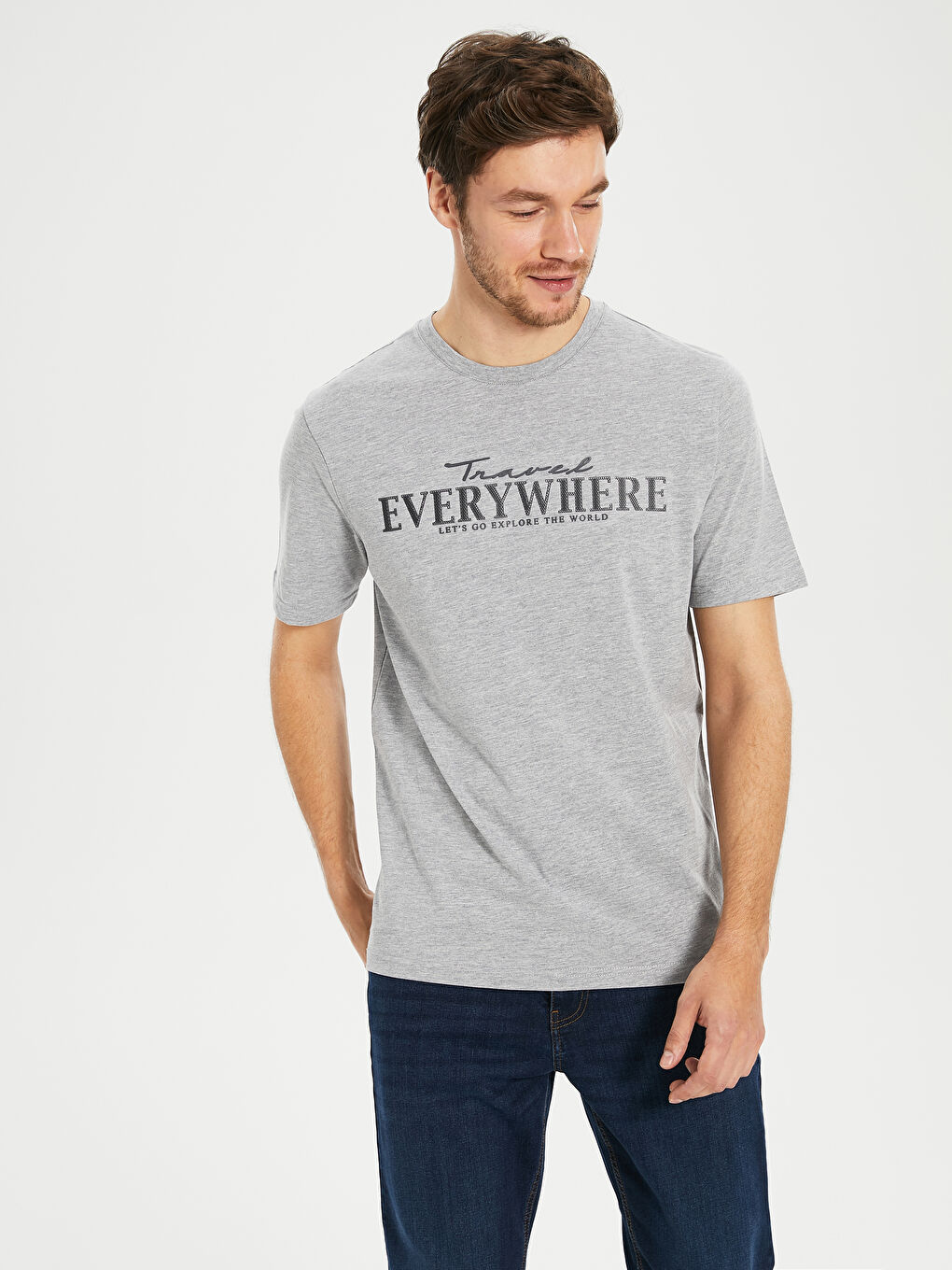 Gri Penye Erkek Tişört