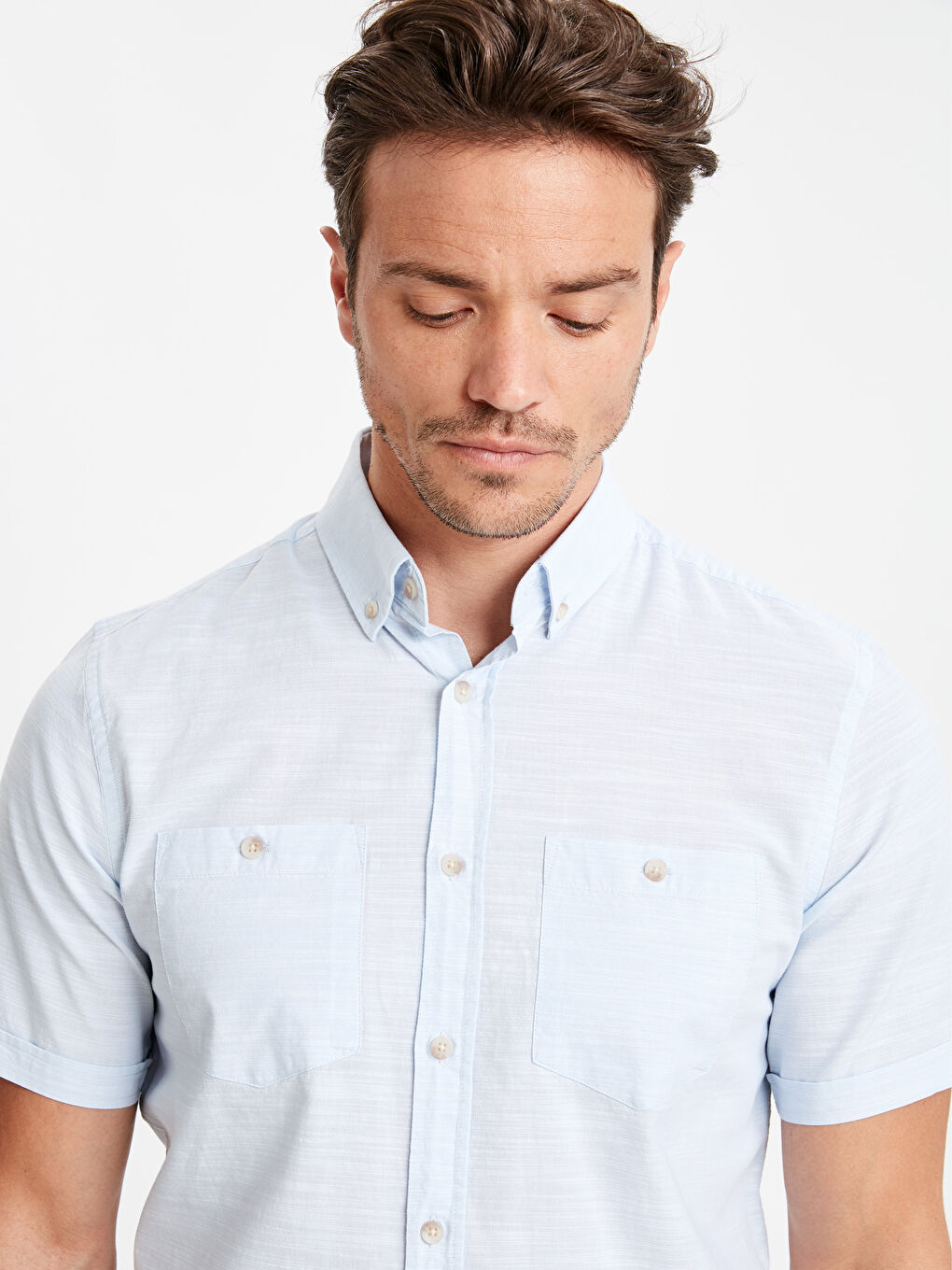 LCWAIKIKI Basic Regular Fit Short Sleeve Poplin Shirt -0S5740Z8-D2H