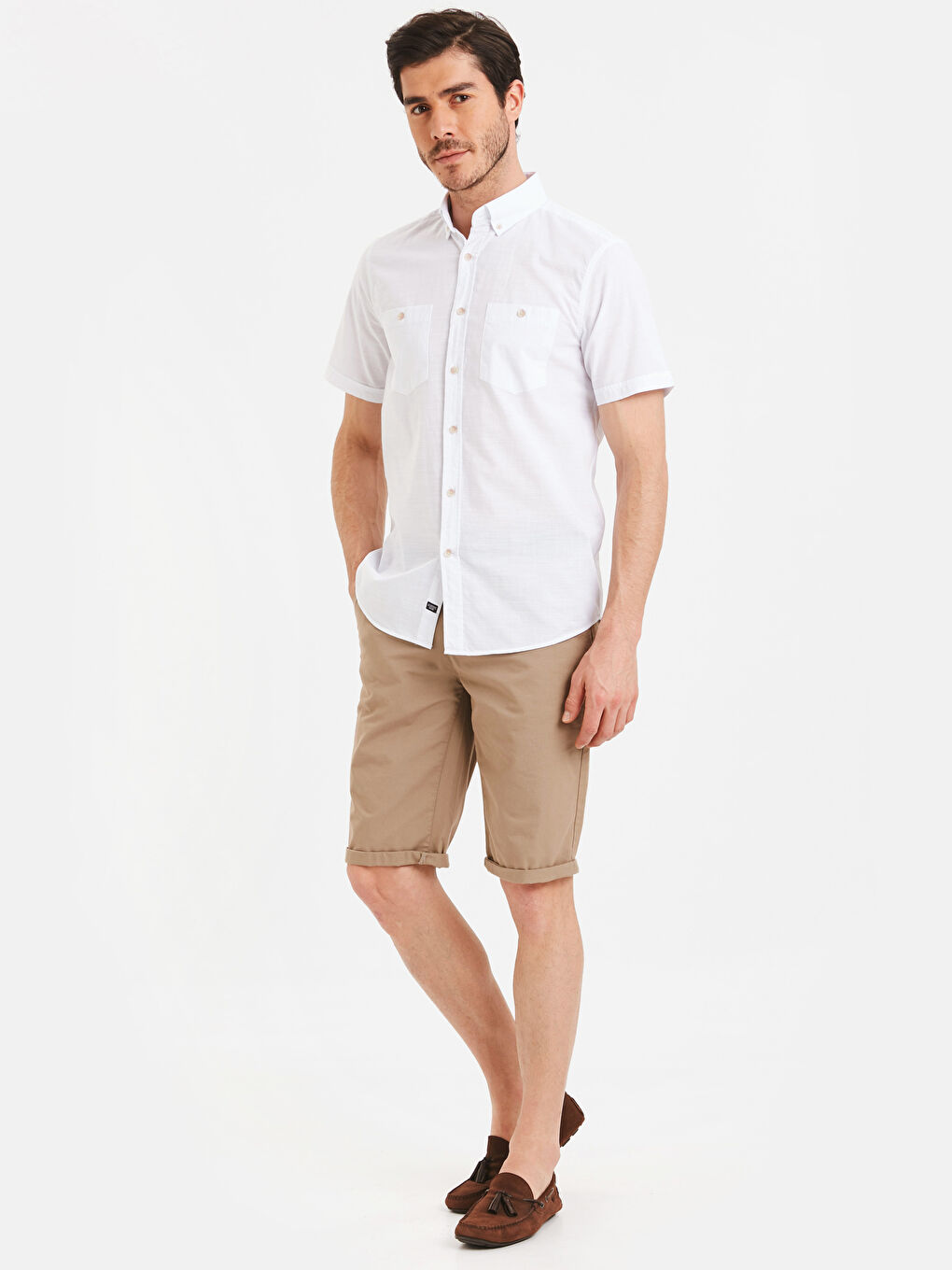 Regular Fit Short Sleeve Poplin Shirt-4