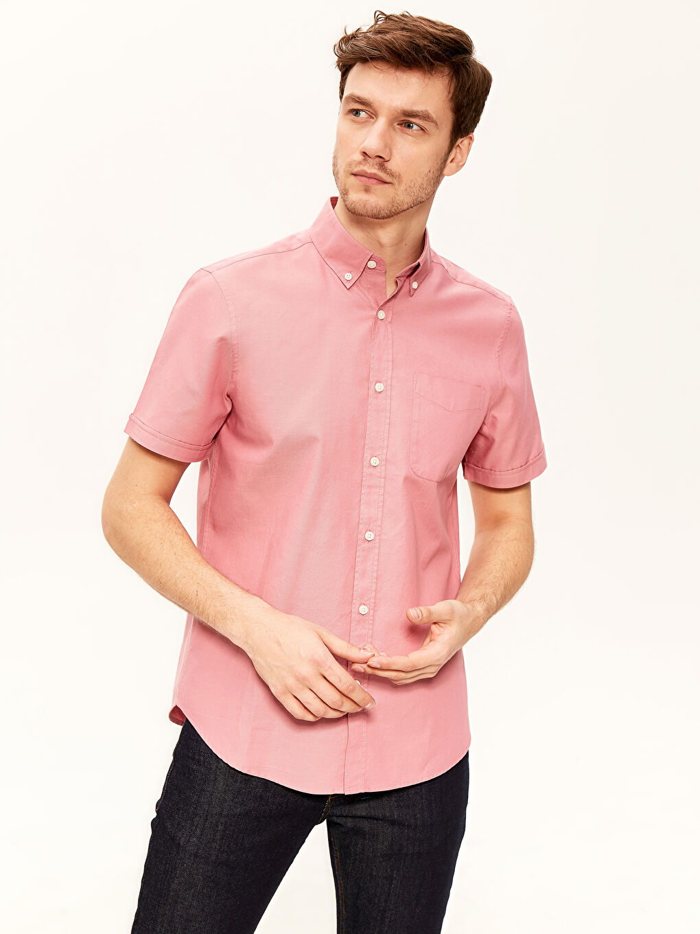 Мужчины Бордовый Рубашка-1