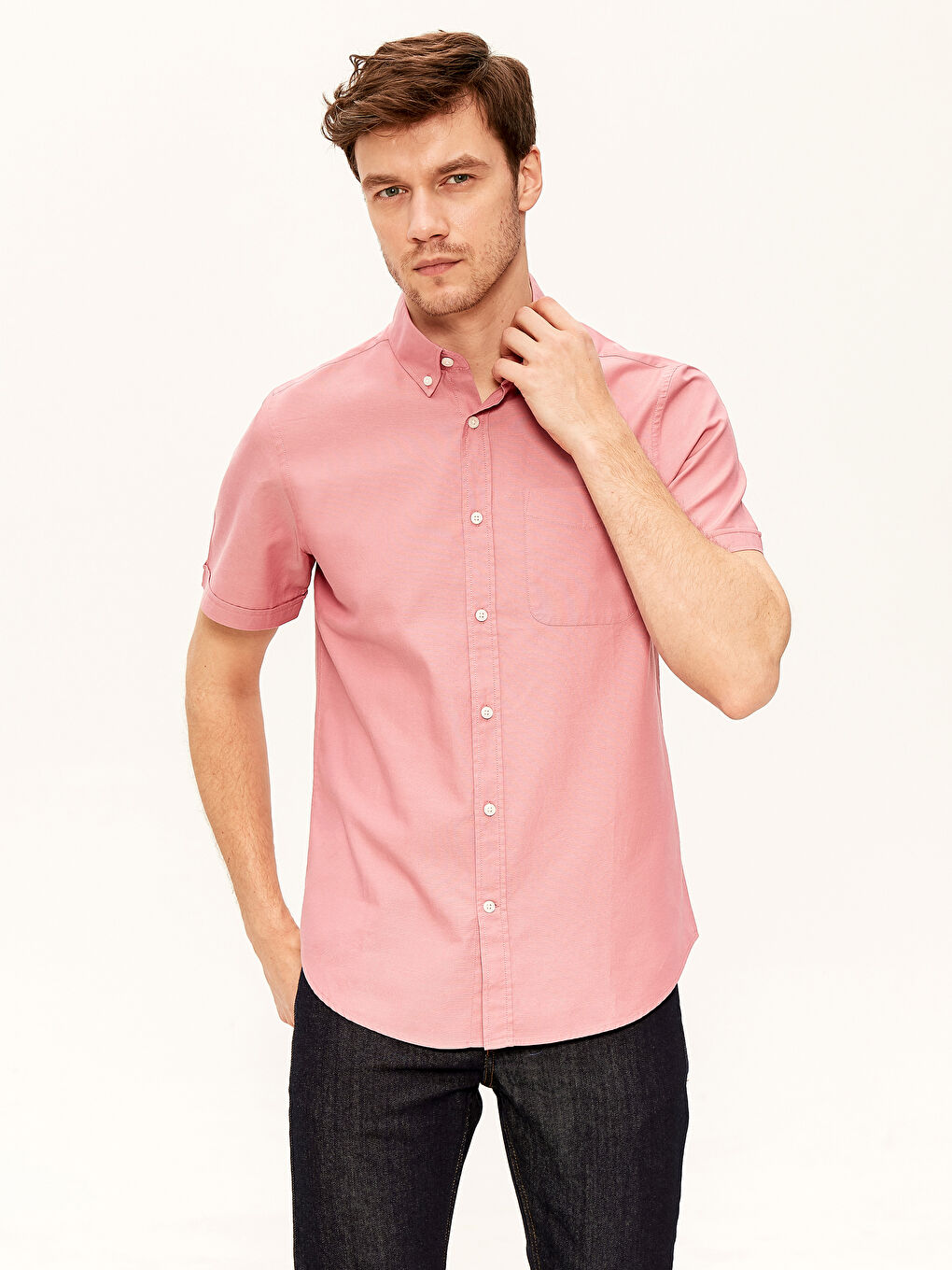 Мужчины Бордовый Рубашка-2