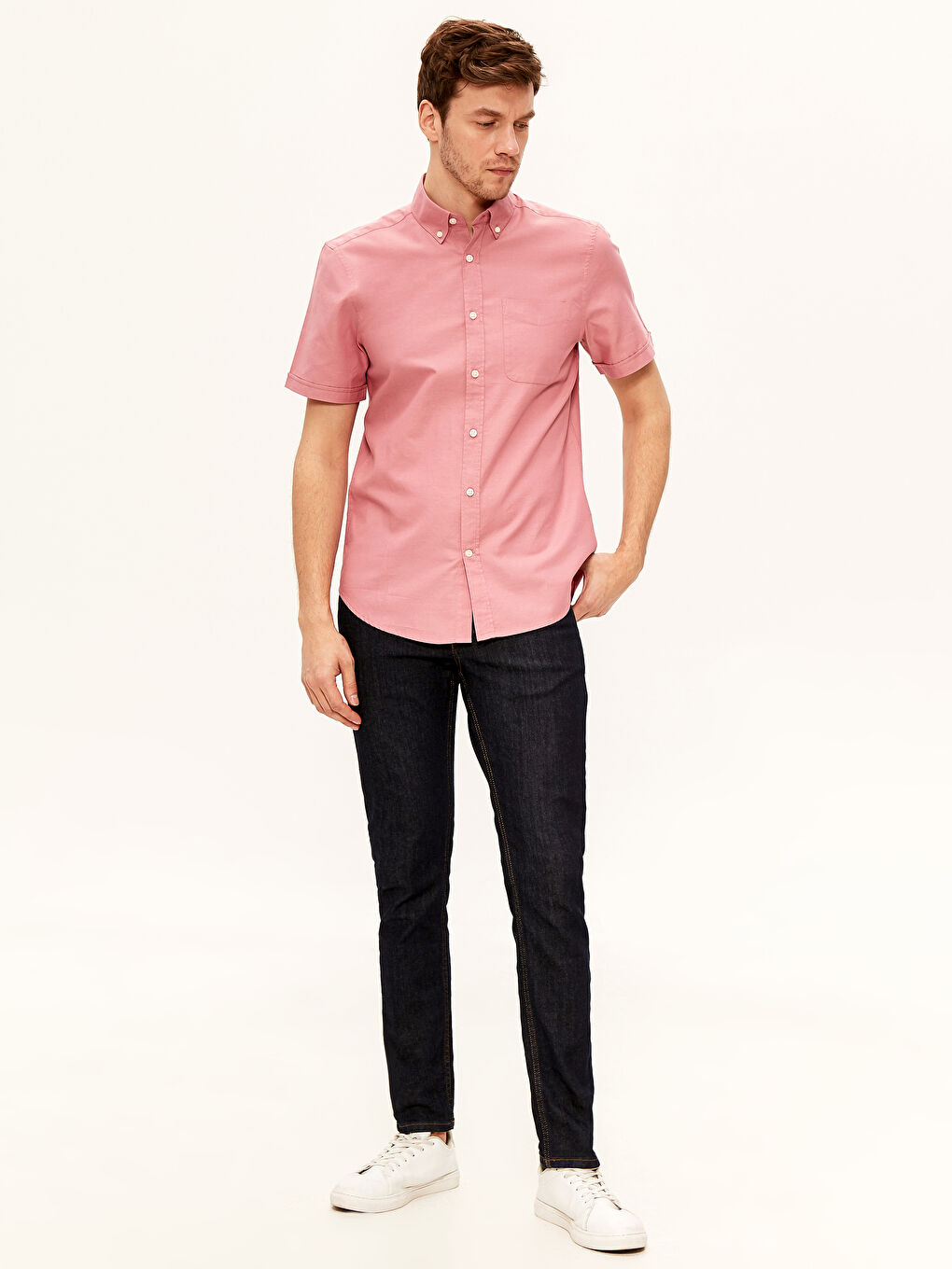 Мужчины Бордовый Рубашка-4