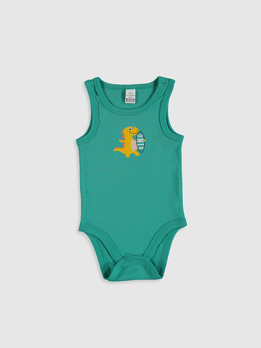Yeşil Bisiklet Yaka Kolsuz Erkek Bebek Çıtçıtlı Body 2'li-2