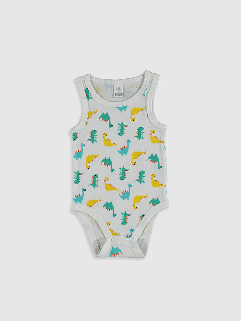 Yeşil Bisiklet Yaka Kolsuz Erkek Bebek Çıtçıtlı Body 2'li-3