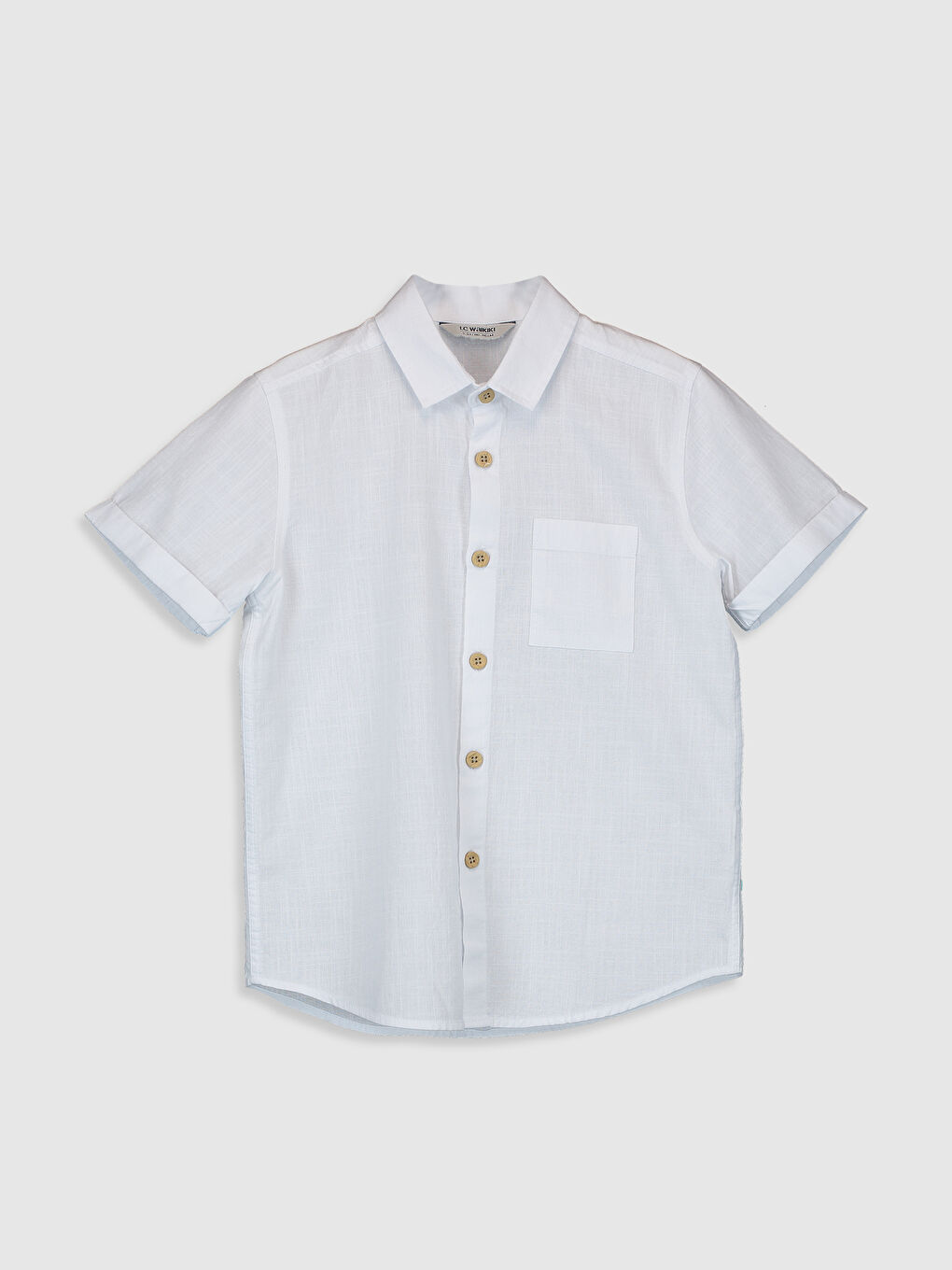 Beyaz Kısa Kollu Poplin Erkek Çocuk Gömlek