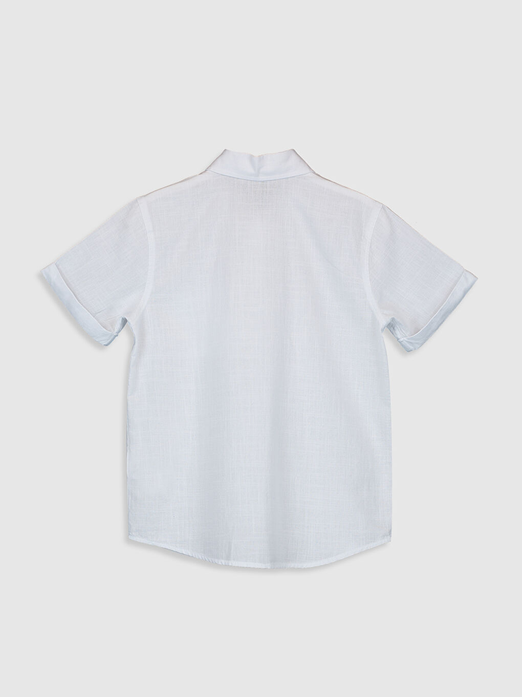 Beyaz Kısa Kollu Poplin Erkek Çocuk Gömlek-1