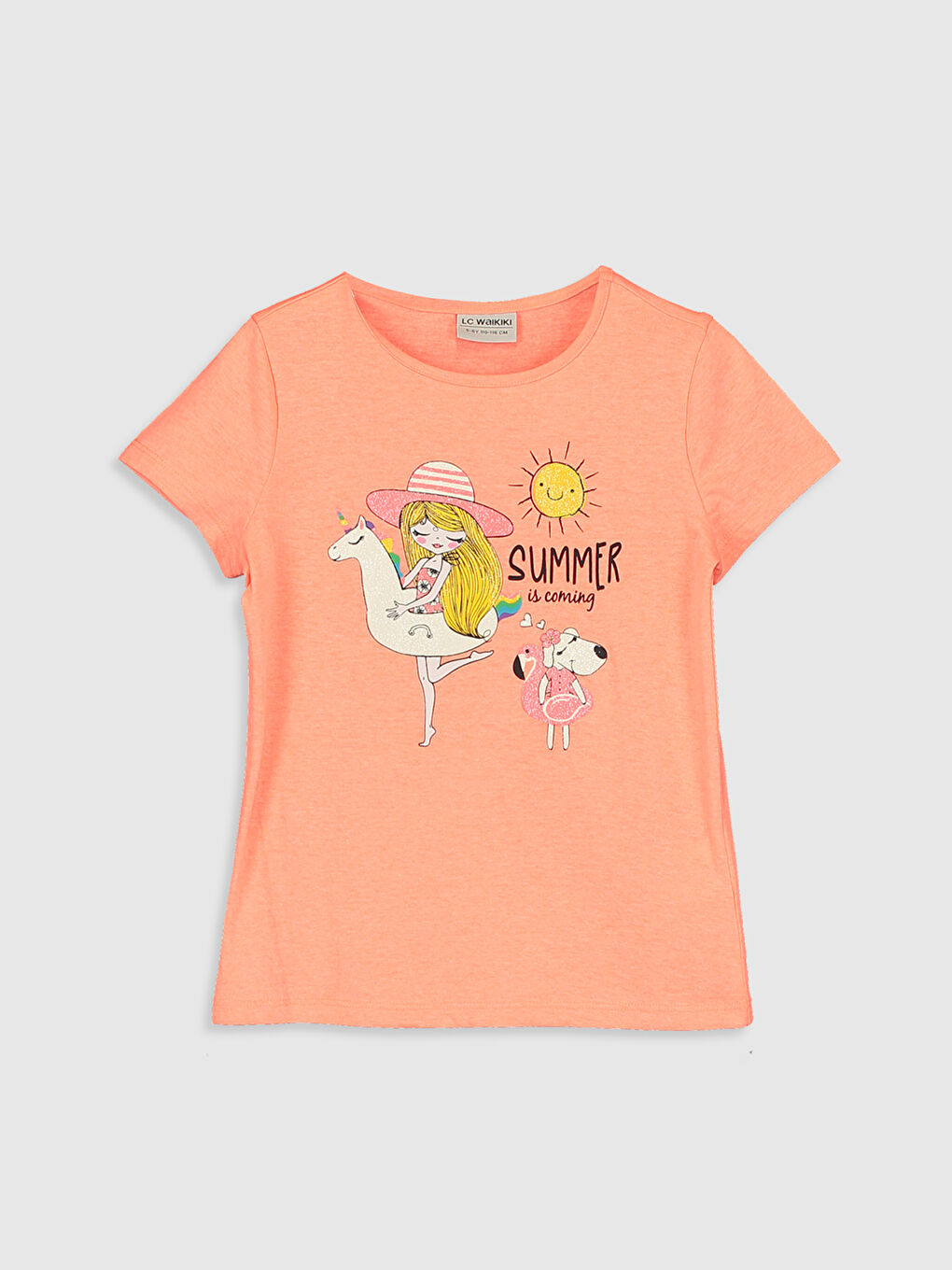 LCW Kids Pamučna majica sa otiskom za devojčice -0S6245Z4-CZY