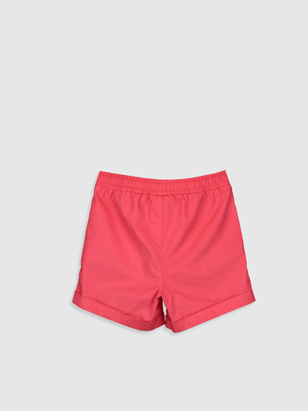 Kırmızı Basic Beli Lastikli Kız Çocuk Şort-1