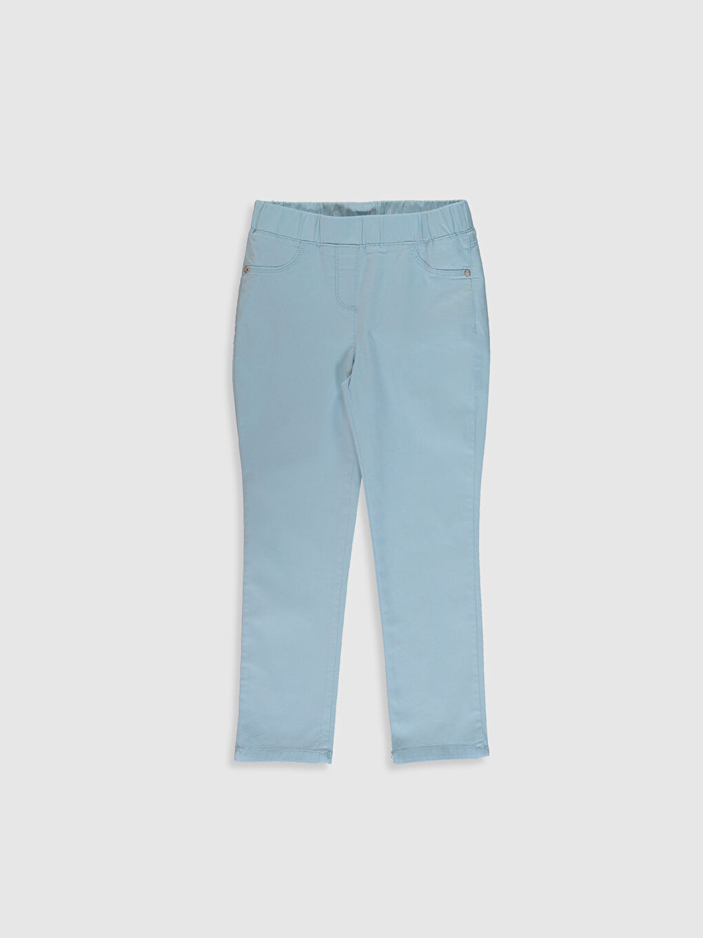 Elastic Waist Basic Gabardine Girl Trousers