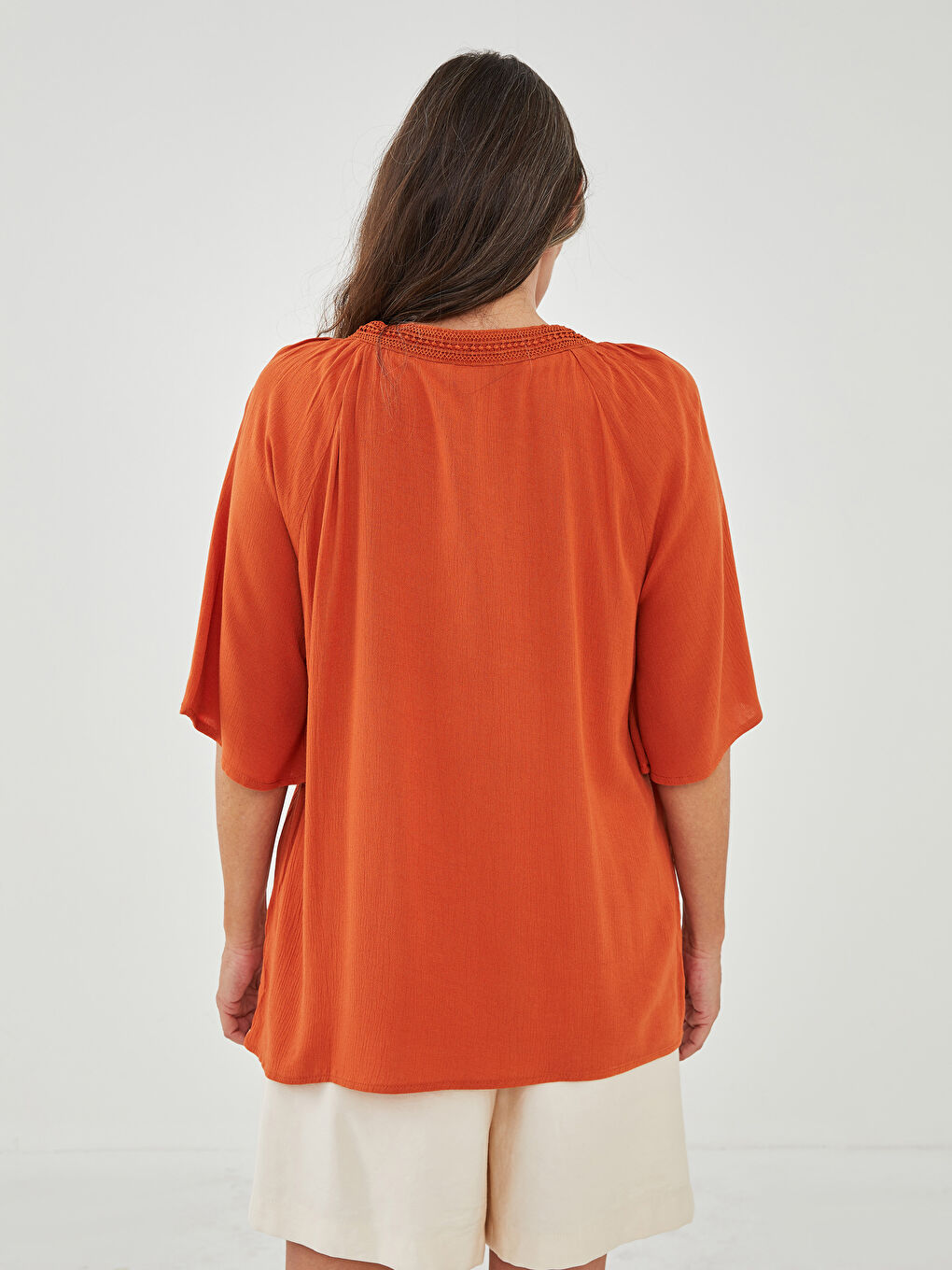 Advanced Half Sleeve Lace Blouse Women Viscose-4
