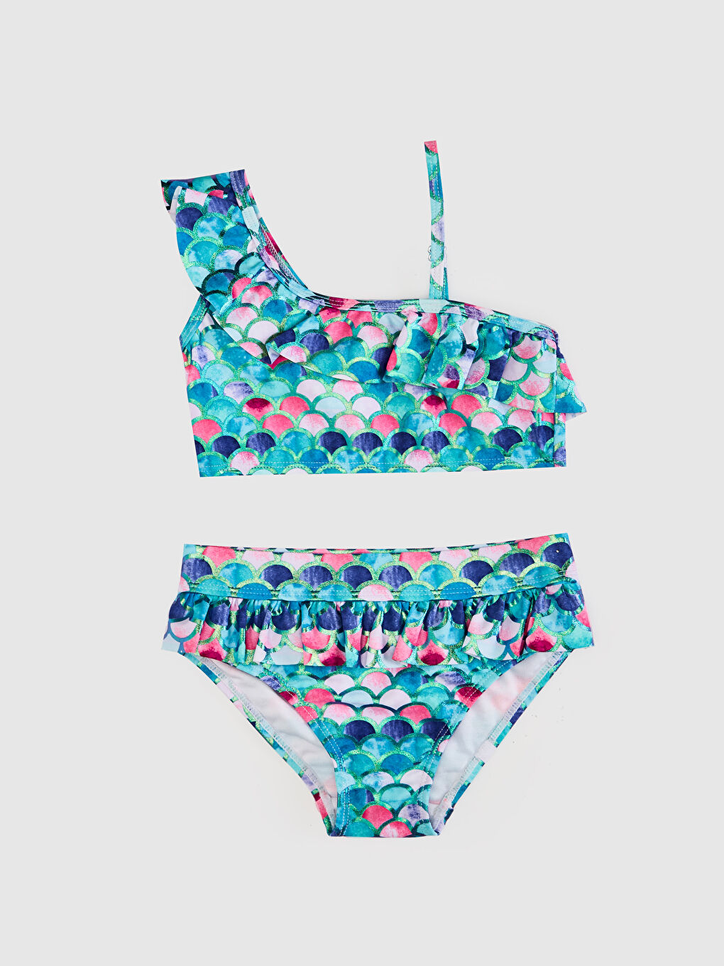 Lila Kız Çocuk Fırfır Detaylı Bikini