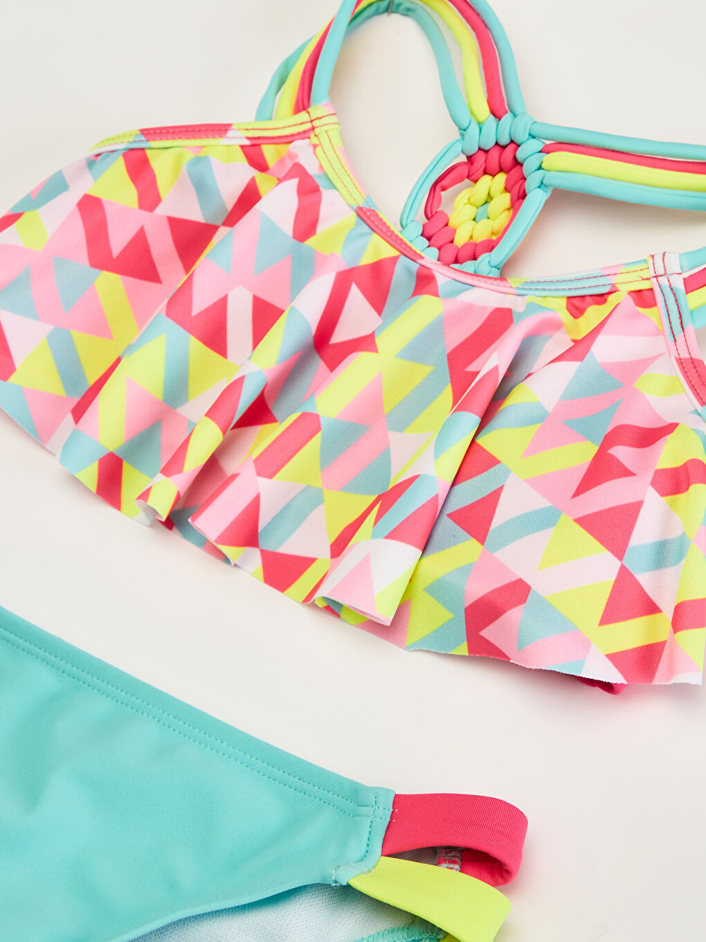 Karışık Kız Çocuk Desenli Volanlı Bikini-2