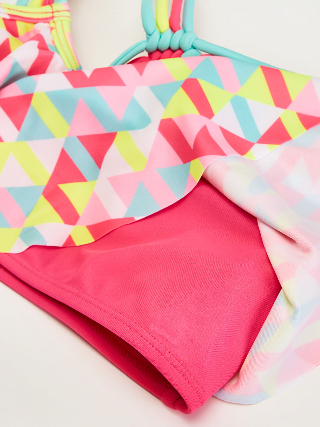 Karışık Kız Çocuk Desenli Volanlı Bikini-3